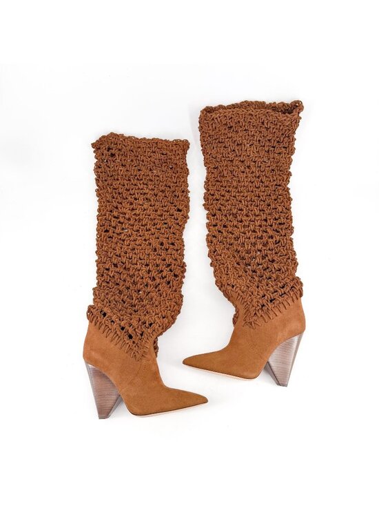 Saint Laurent Shoes - Saint Laurent Niki Twine Soho Slouchy Knee Boot Brown Suede Western Size 38 US 8